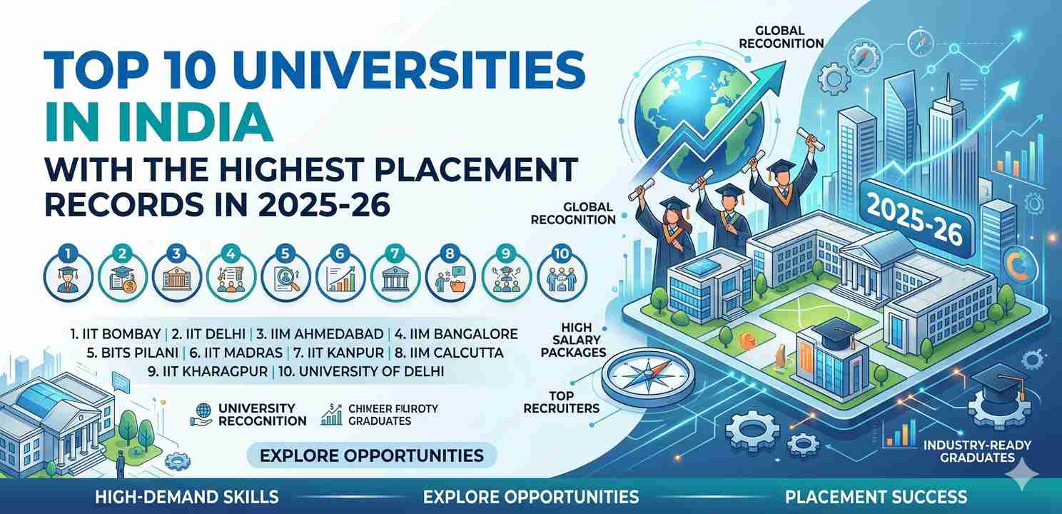 Top 10 Universities in India with the Highest Placement Records in 2025–26