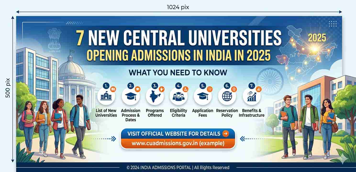 7 Exciting New Central Universities Opening Admissions in India in 2025: Complete Guide