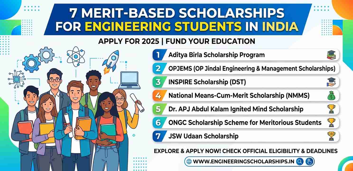 7 Amazing Merit-Based Scholarships for Engineering Students in India You Must Apply for in 2025