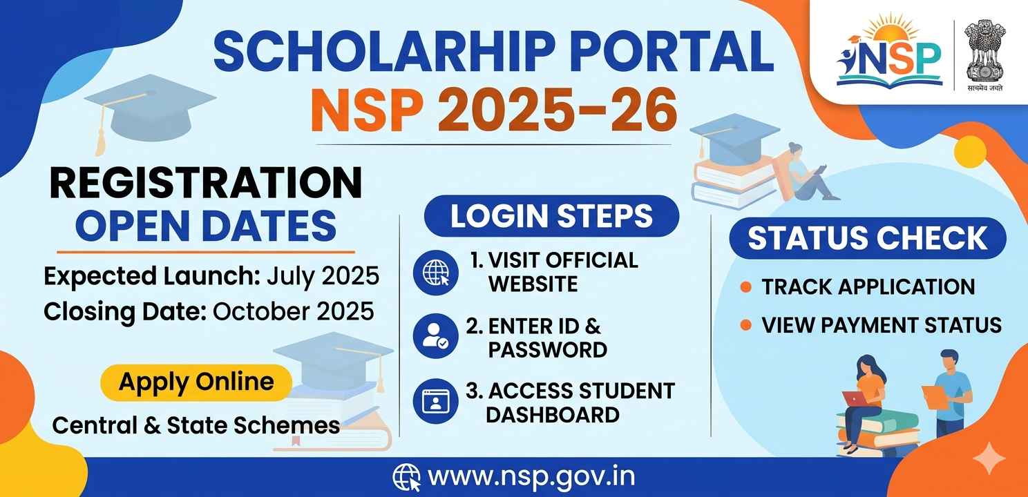 Scholarship Portal NSP 2025–26: Complete Guide to Registration, Login and Status Check for Successful Applications