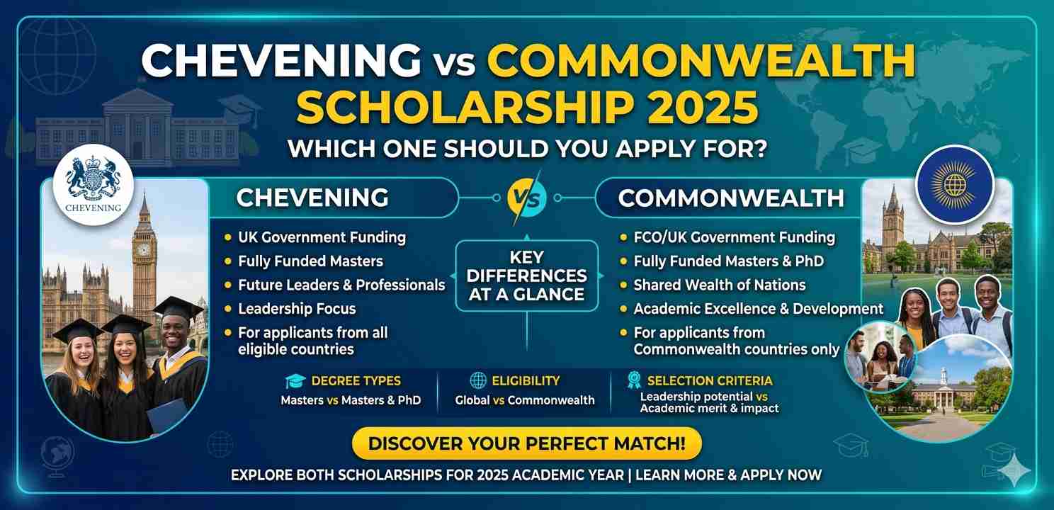 Chevening vs Commonwealth Scholarship 2025: Ultimate Guide to Choosing the Best Scholarship