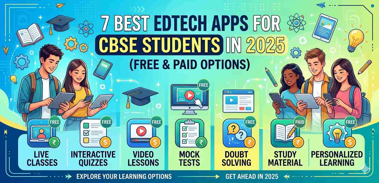 7 Best EdTech Apps for CBSE Students in 2025 (Free and Paid Options)