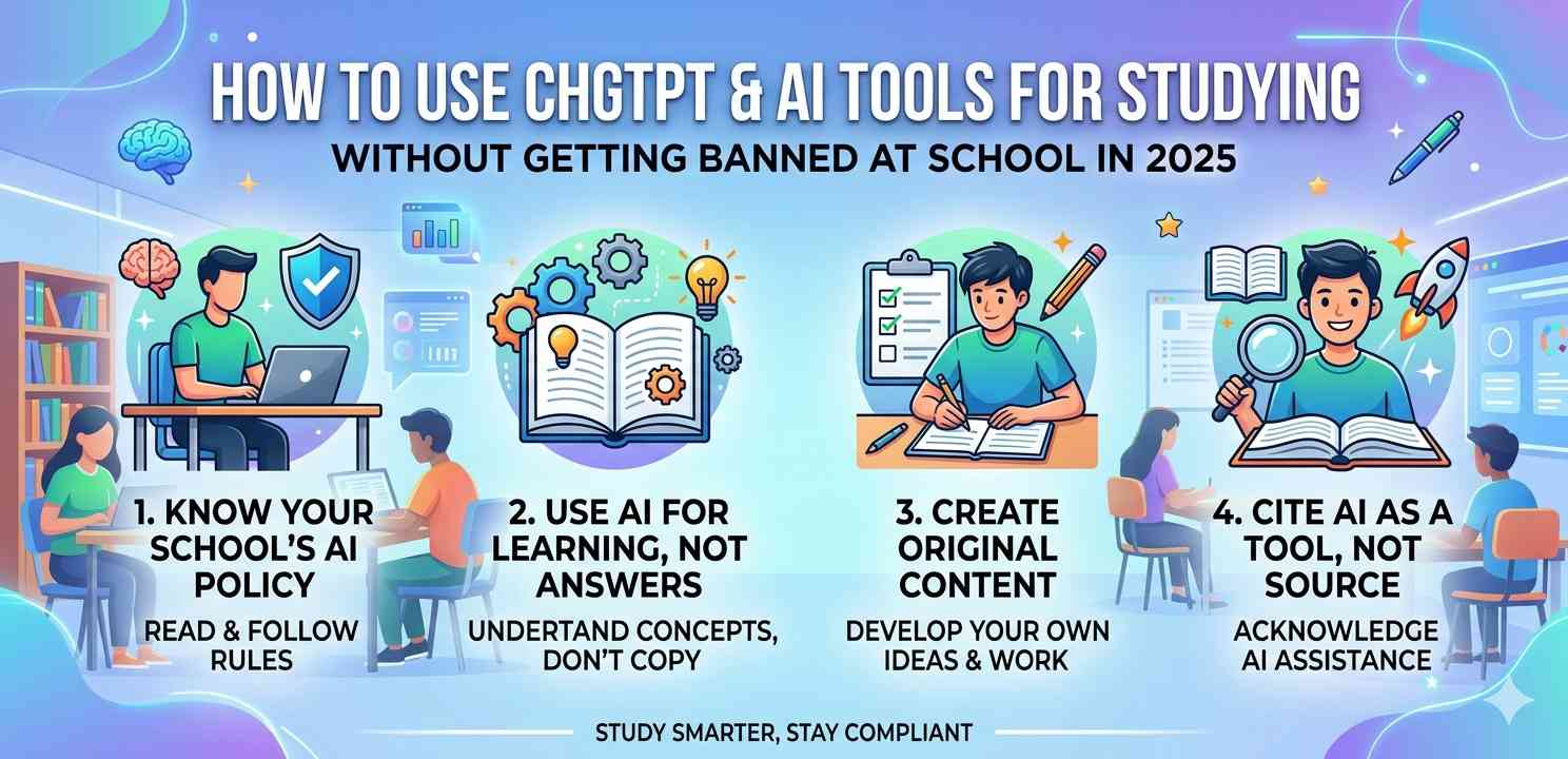 How to Use ChatGPT and AI Tools for Studying Without Getting Banned at School in 2025